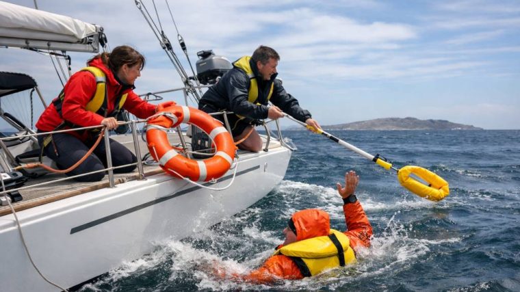 Sécurité en mer : les bons réflexes à adopter en cas de chute à l’eau pour tout l’équipage