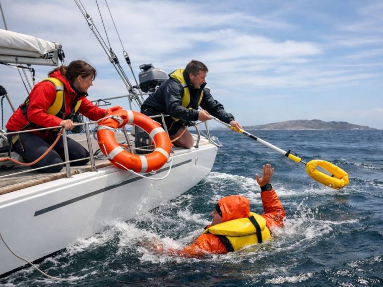 Sécurité en mer : les bons réflexes à adopter en cas de chute à l’eau pour tout l’équipage