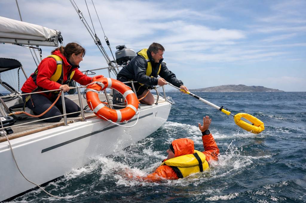 Sécurité en mer : les bons réflexes à adopter en cas de chute à l’eau pour tout l’équipage