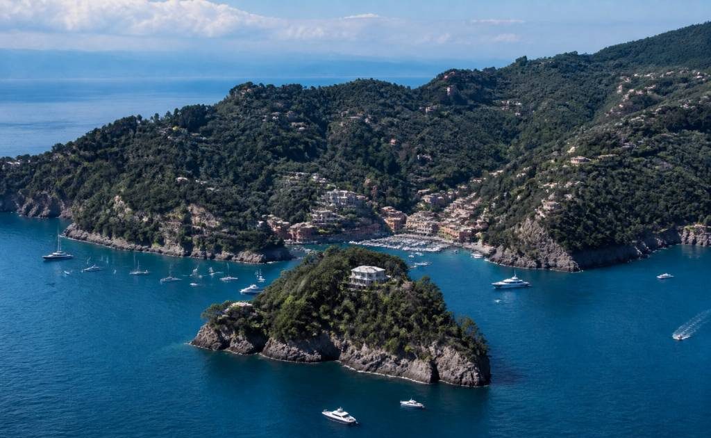 Portofino map : carte et itinéraire de navigation au large de Portofino