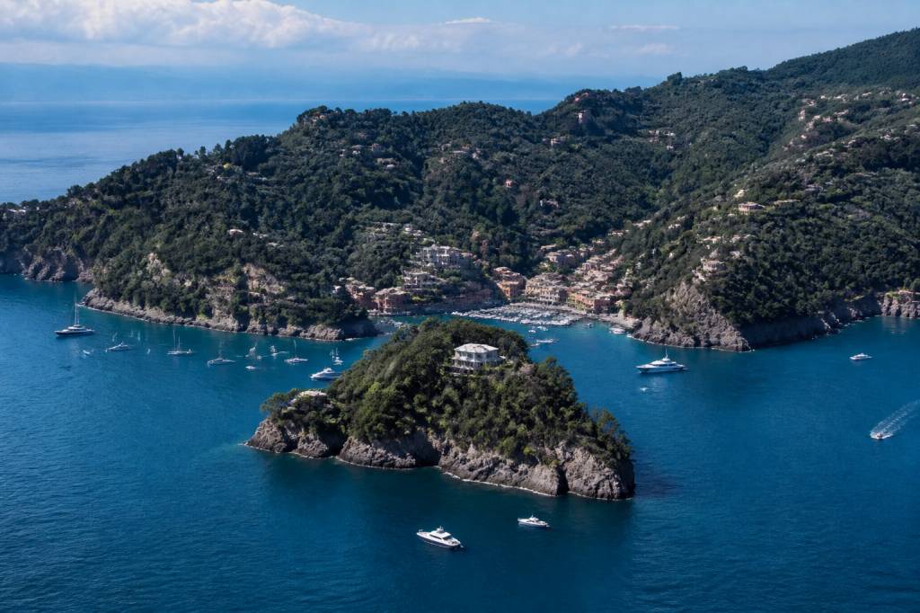 Portofino map : carte et itinéraire de navigation au large de Portofino