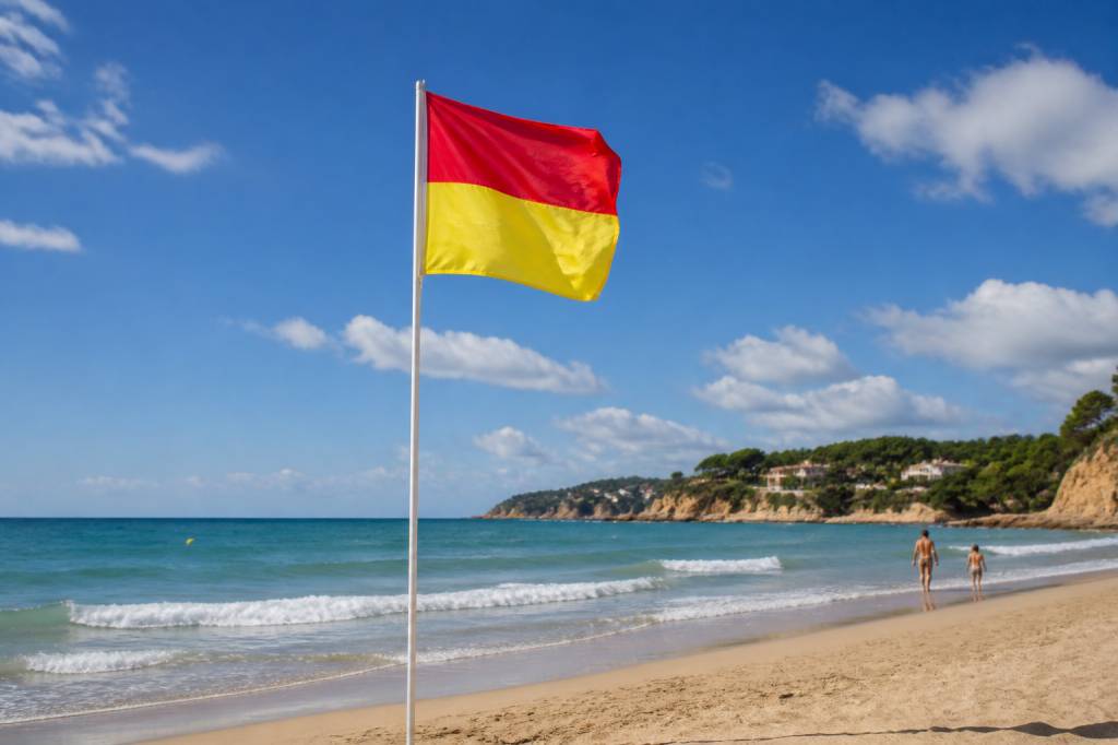 Drapeau jaune et rouge plage : signification et règles de sécurité
