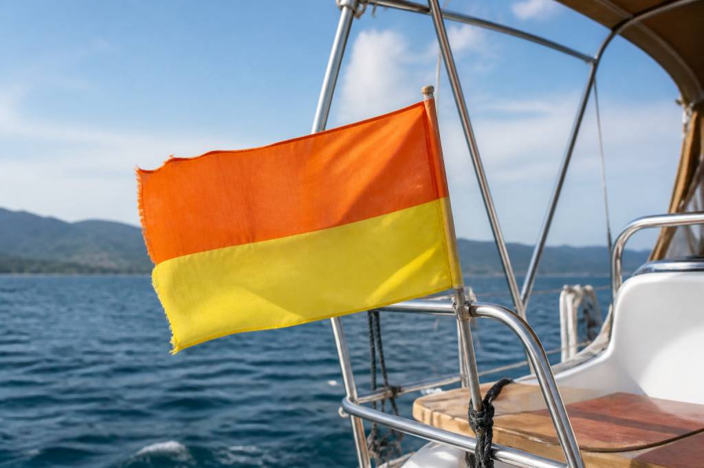 Drapeau orange et jaune en mer : signification, usage et règles de sécurité