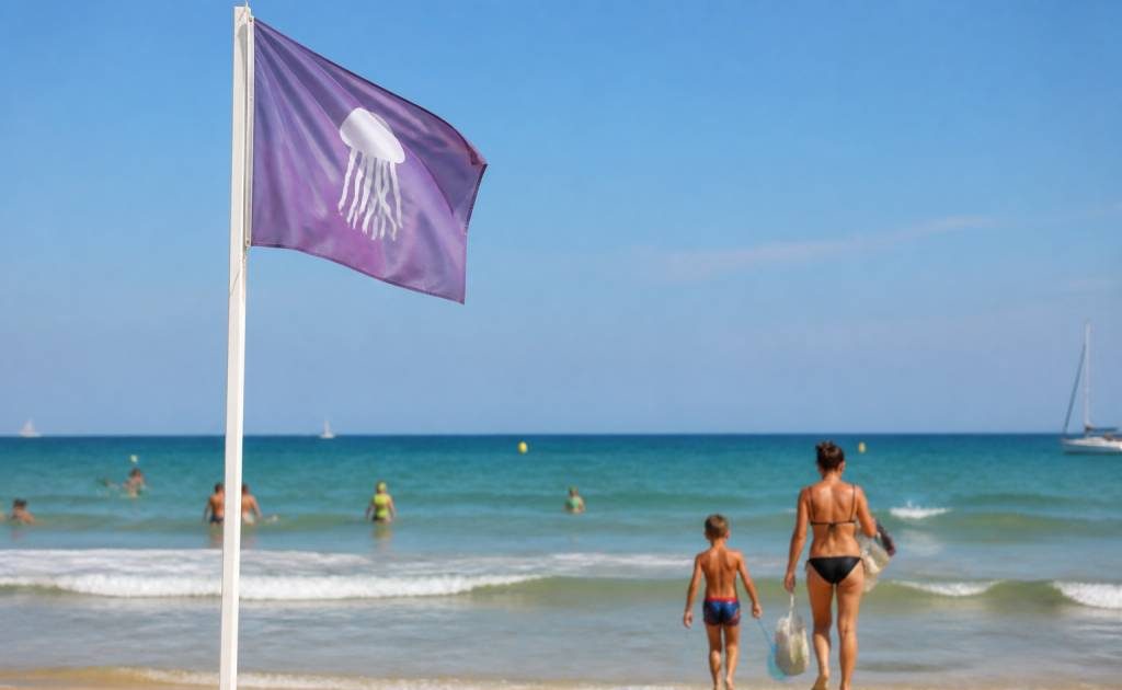Drapeau plage méduse : signification, dangers et conduite à tenir