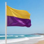 Drapeau jaune et violet plage : signification et consignes de sécurité en mer